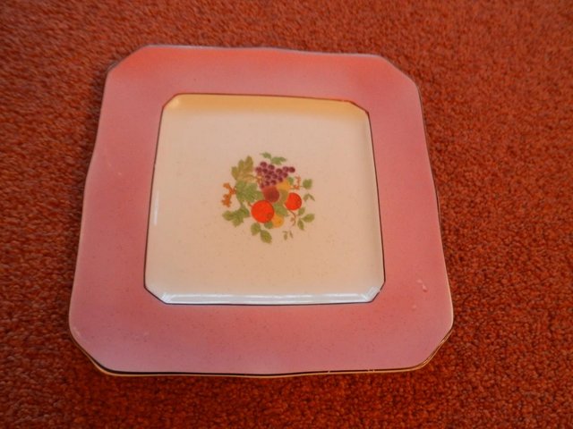 Image 2 of Vintage Collector Plate - Square with Fruit Design