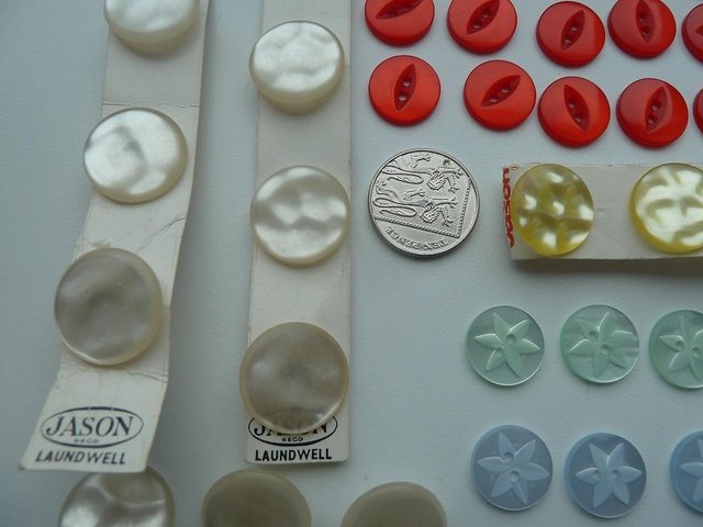 Image 2 of Quantity of vintage buttons, various sizes/colours, unused