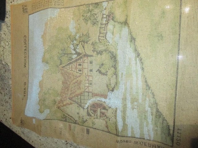 Image 2 of DMC Printed cotton tapestry of a  Waterwheel