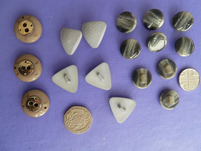 Image 2 of 3 sets of Vintage buttons, all grey,