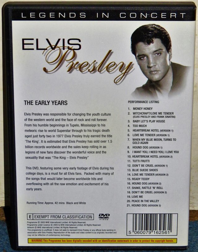 Image 2 of ELVIS PRESLEY THE EARLY YEARS DVD
