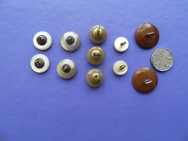 Image 2 of 11 vintage buttons, Victorian to 1950's