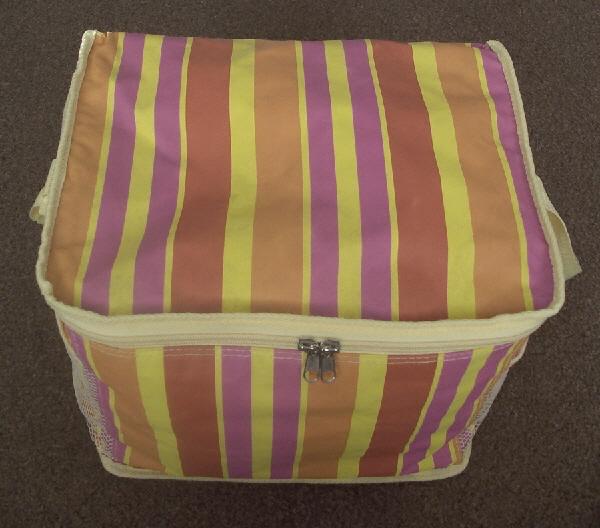 Preview of the first image of Vibrant Striped cooler bag, ideal for picnics, beer etc.
