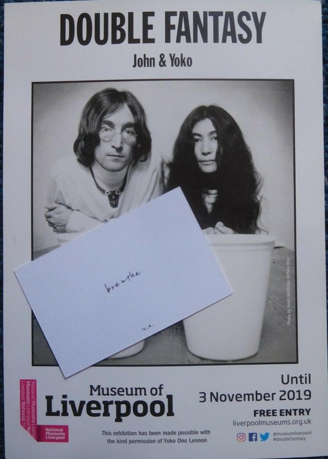 Preview of the first image of John Lennon & Yoko Ono Liverpool Double Fantasy flyer & card.