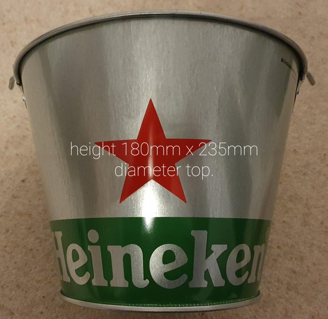 Preview of the first image of Heineken metal bucket with handle.