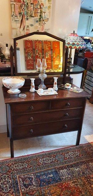 Preview of the first image of All Original, Circa 1920s - 40s, Solid Oak Dressing Table.