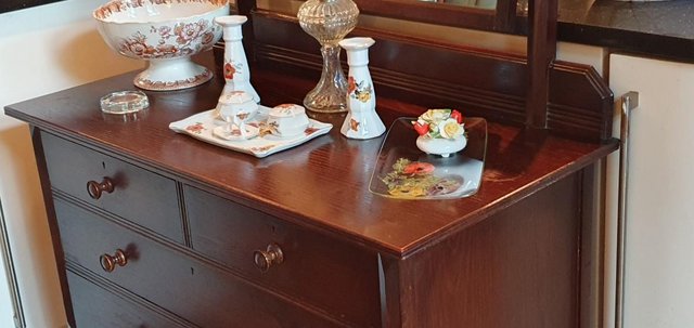 Image 11 of All Original, Circa 1920s - 40s, Solid Oak Dressing Table