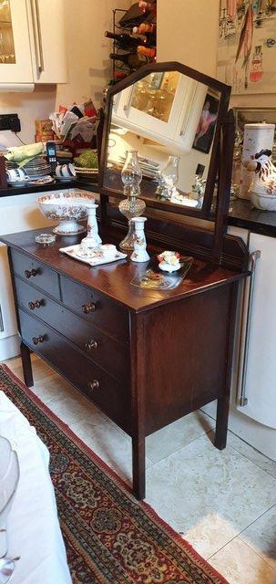 Image 9 of All Original, Circa 1920s - 40s, Solid Oak Dressing Table