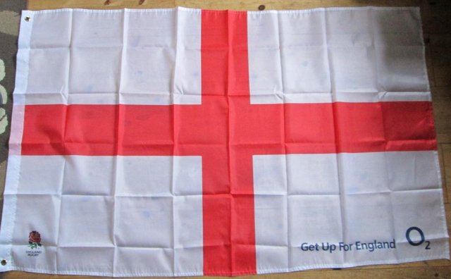 Preview of the first image of England O2 Rugby Flag (Incl P&P).