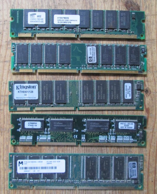 Preview of the first image of 5 Strips of Computer SDRAM (Incl P&P).
