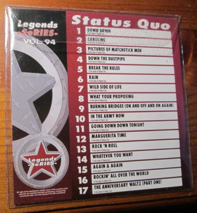 Image 2 of Legends Karaoke CDG Vol 094 - Status Quo