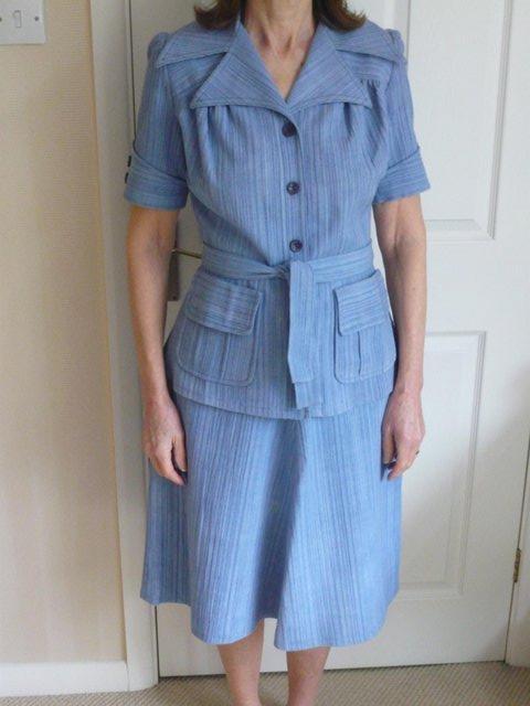 Preview of the first image of Suit - vintage summer skirt suit - mid 1970's.