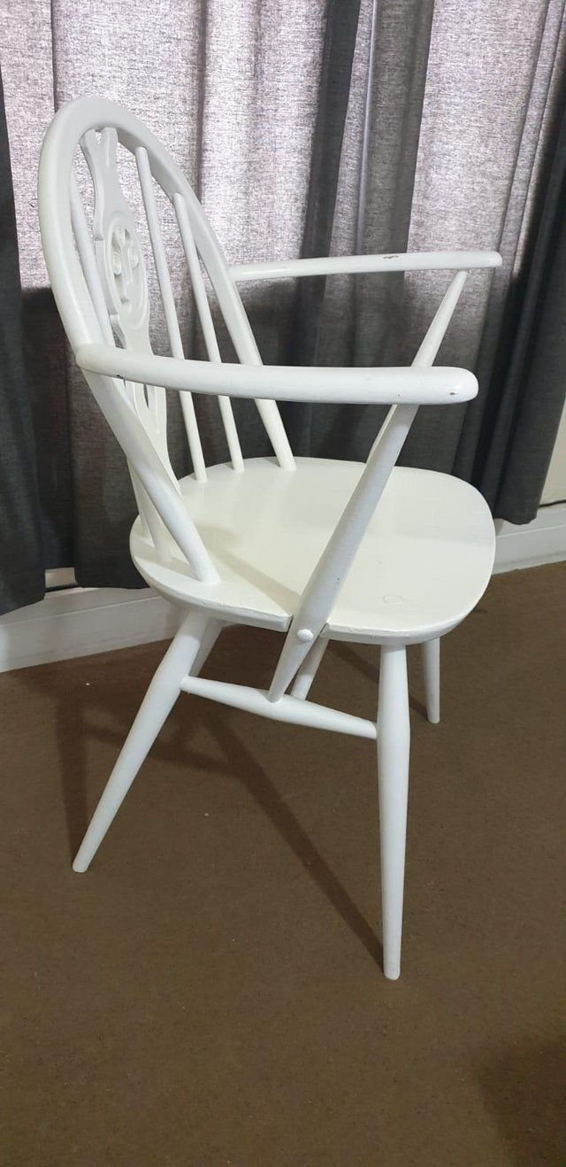 Image 3 of Ercol armchair white painted 1960's