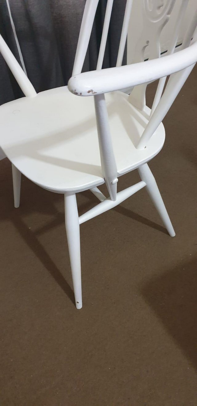 Image 4 of Ercol armchair white painted 1960's