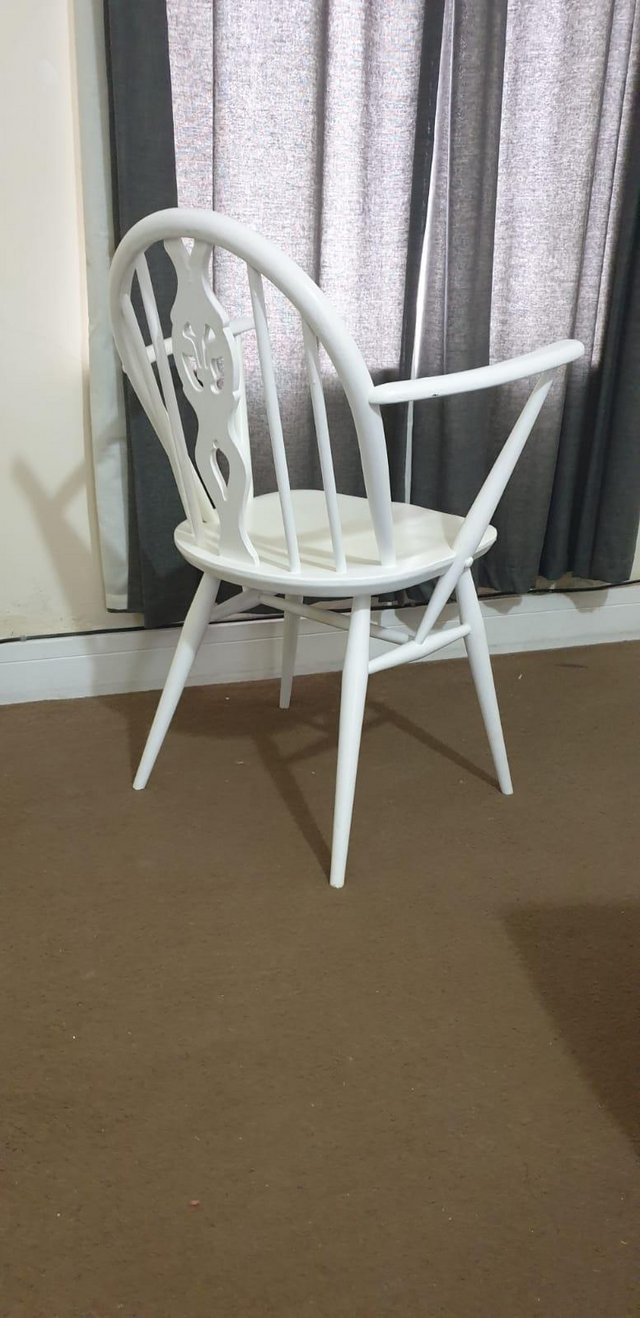 Image 6 of Ercol armchair white painted 1960's