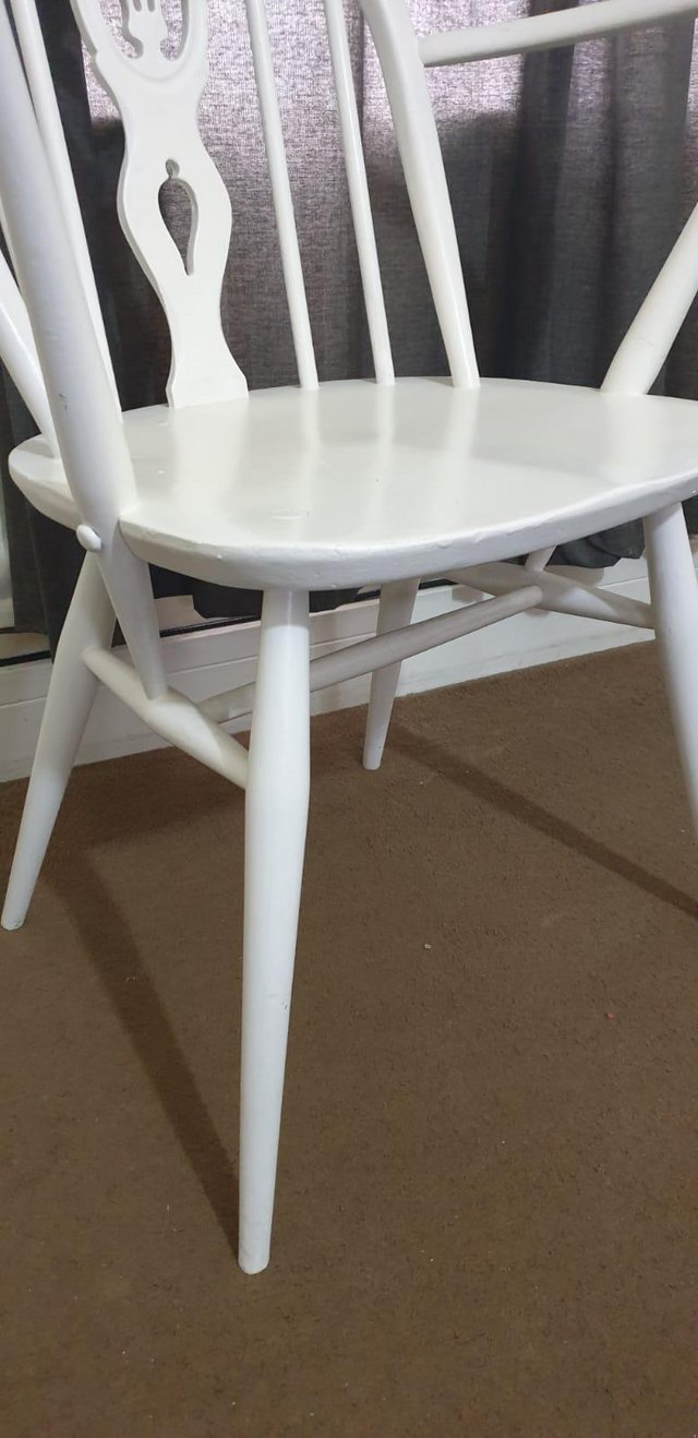 Image 7 of Ercol armchair white painted 1960's