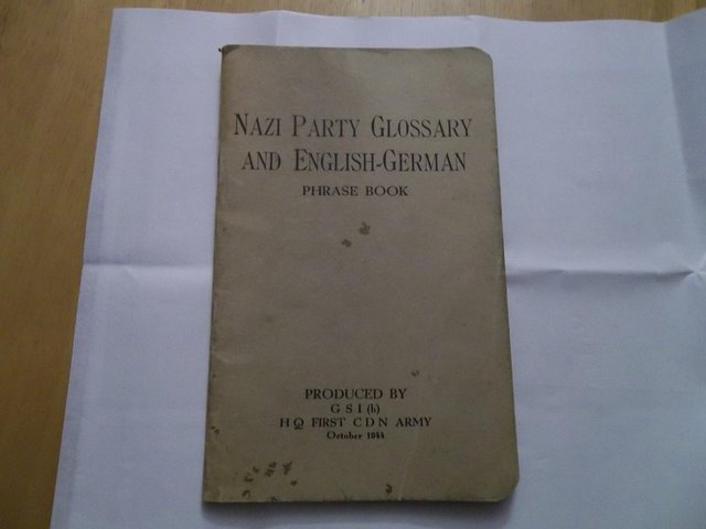 Preview of the first image of Canadian Army issue Nazi Party Glossary & phrase book 1944.