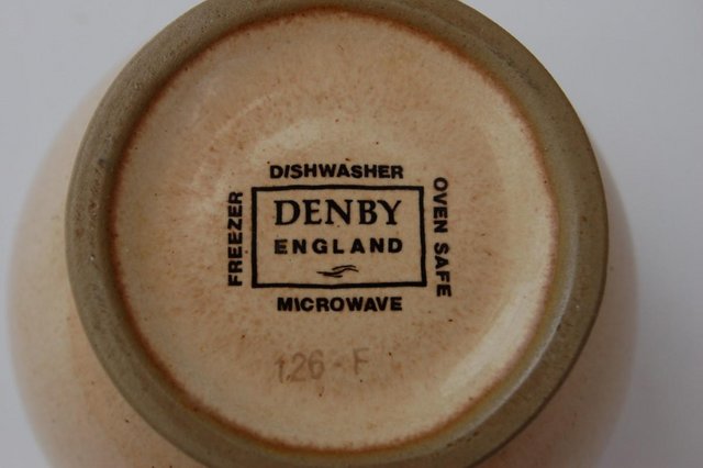 Image 2 of Denby Items, Sugar Bowl, Three Mugs & Jar, As New.