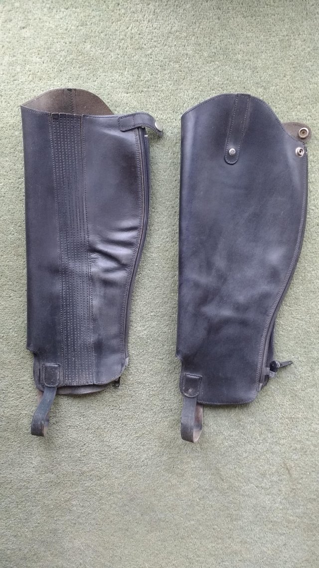 Preview of the first image of Leather riding gaiters.