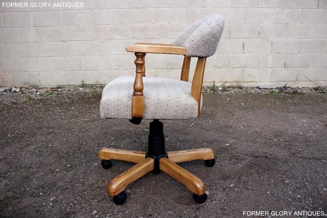Image 50 of OLD CHARM UPHOLSTERED OFFICE WRITING DESK SWIVEL ARMCHAIR
