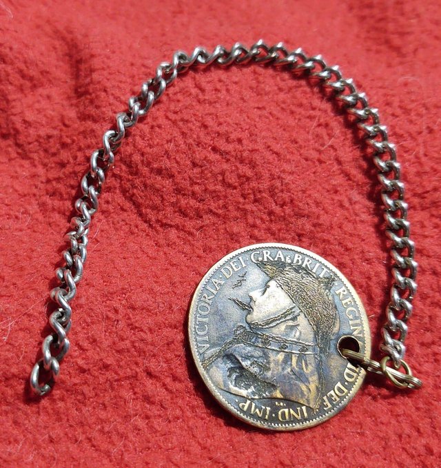 Image 2 of Trench Art Penny On A Chain