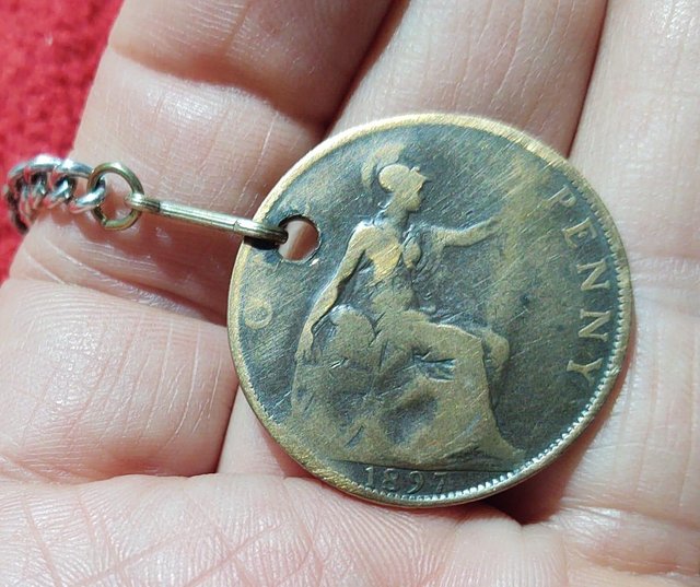 Image 3 of Trench Art Penny On A Chain