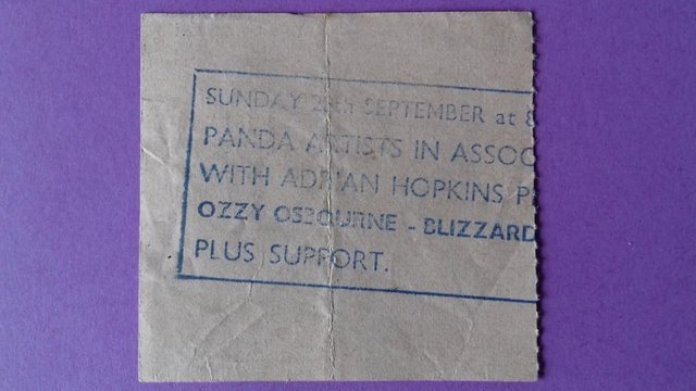 Image 2 of 1980 Ozzy Osbourne ‘Blizzard of Ozz’ tour ticket stub.