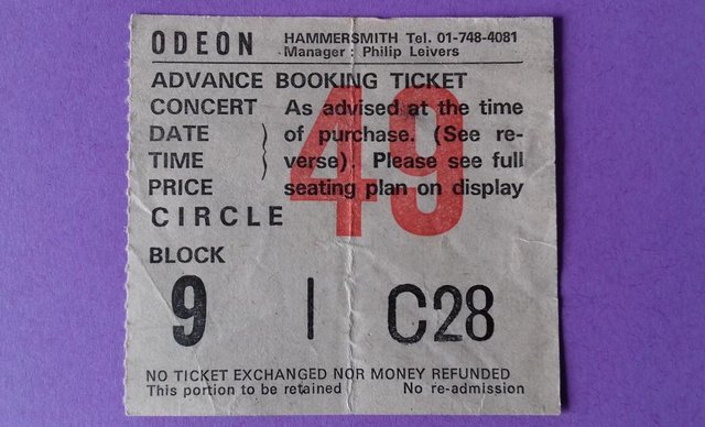 Preview of the first image of 1980 Ozzy Osbourne ‘Blizzard of Ozz’ tour ticket stub..