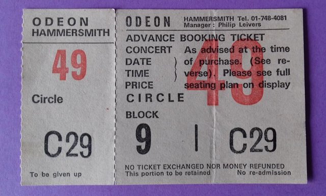 Preview of the first image of 1980 Ozzy Osbourne ‘Blizzard of Ozz’ tour un-used ticket..