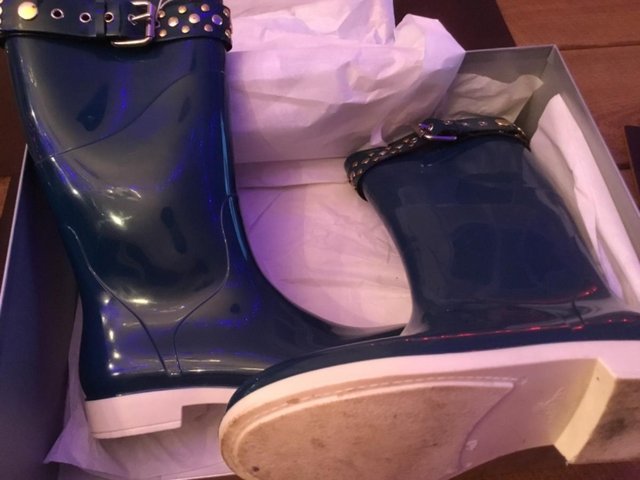 Preview of the first image of REDUCED : Vivienne Westwood Ocean Blue Women’s boots.