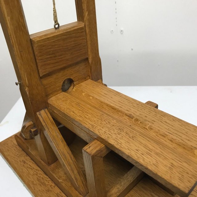 Image 12 of French Guillotine desks top cigar cutter in oak