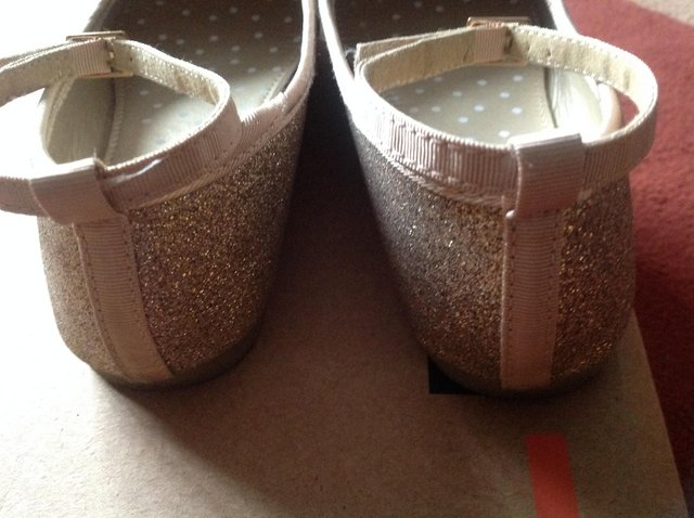 Image 4 of Girl's gold sparkly shoes Size 2 (Older girl's)
