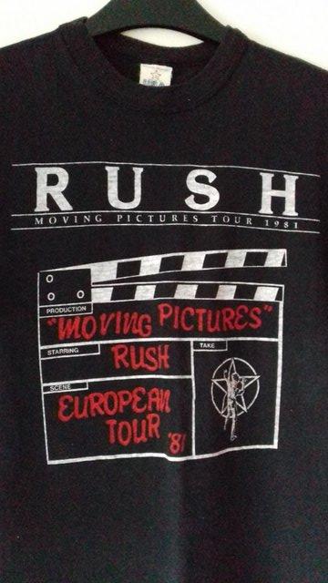Preview of the first image of 1981 Rush ‘Moving Pictures’ European tour concert T-Shirt..