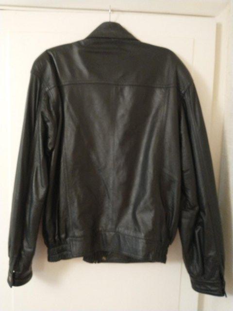 Image 2 of Leather Jacket -black with pockets