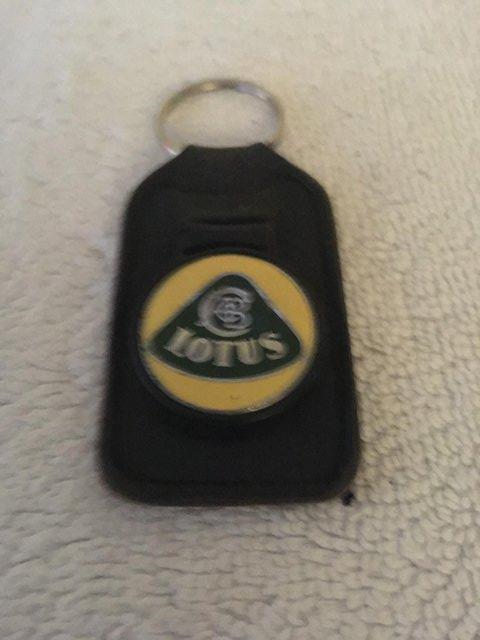 Preview of the first image of Vintage Lotus Leather & Enamel Key Ring/Fob.