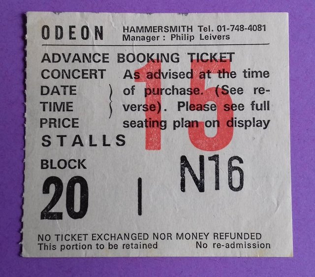 Preview of the first image of 1980 UFO ‘No Place To Run’ UK Tour ticket stub..