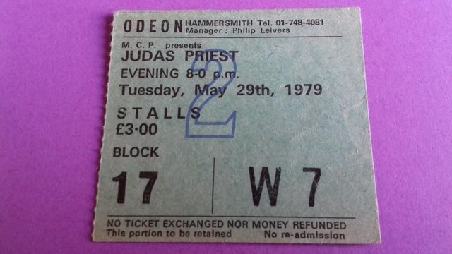 Preview of the first image of 1979 Judas Priest UK Tour ticket stub..