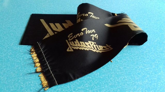 Image 2 of 1979 Judas Priest European tour scarf.