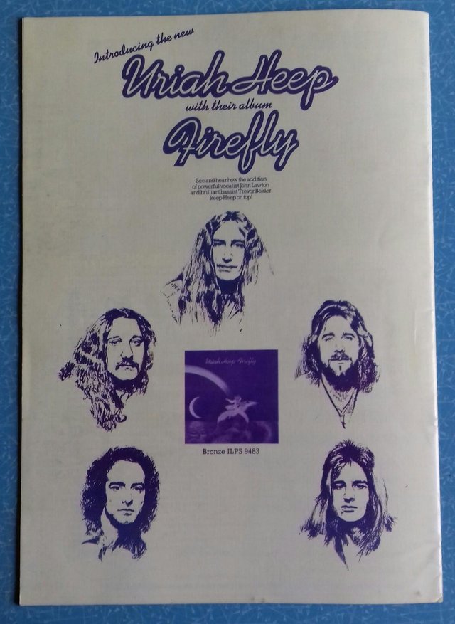 Image 3 of 1977 Uriah Heep ‘Firefly’ UK Tour concert Programme.