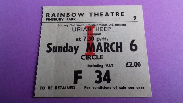 Preview of the first image of 1977 Uriah Heep ‘Firefly’ UK Tour ticket stub..