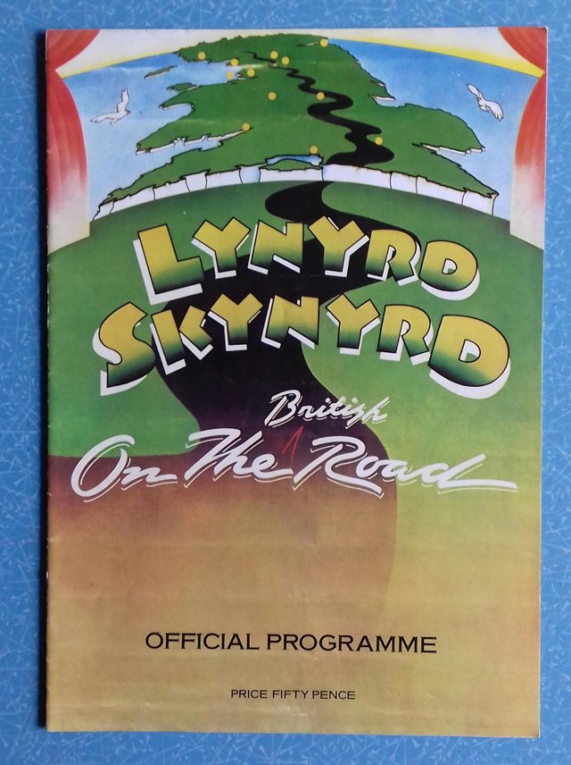Preview of the first image of 1977 Lynyrd Skynyrd ‘On The British Road’ Concert Programme..