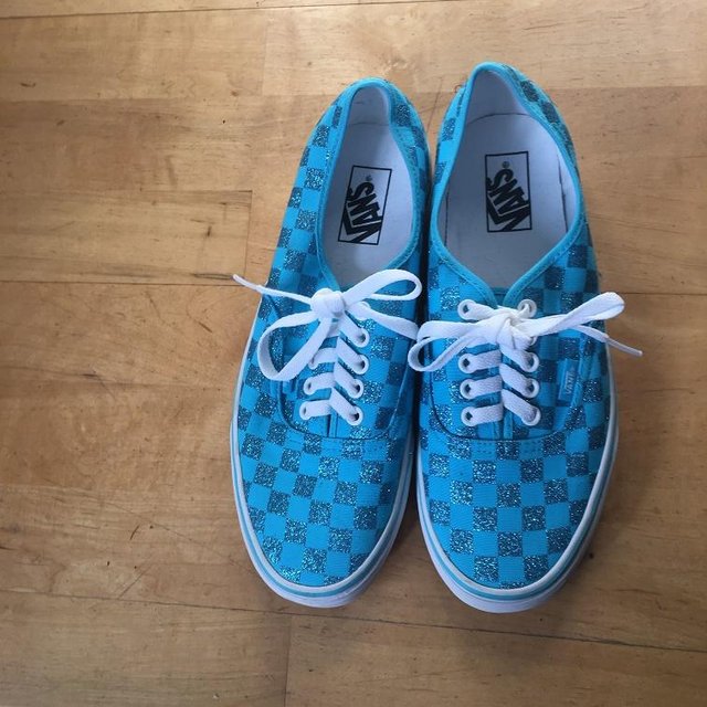 Preview of the first image of Vans USA - Blue Chequered Glitter.