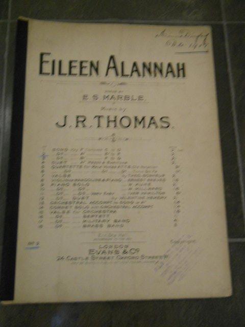 Preview of the first image of Vintage Sheet Music Eileen Alannah Words by E S Marble & Mus.