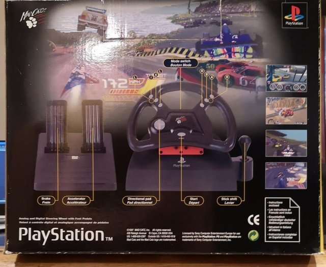 Preview of the first image of Sony Playstation PS1 Mad Catz Steering Wheel controller - SL.