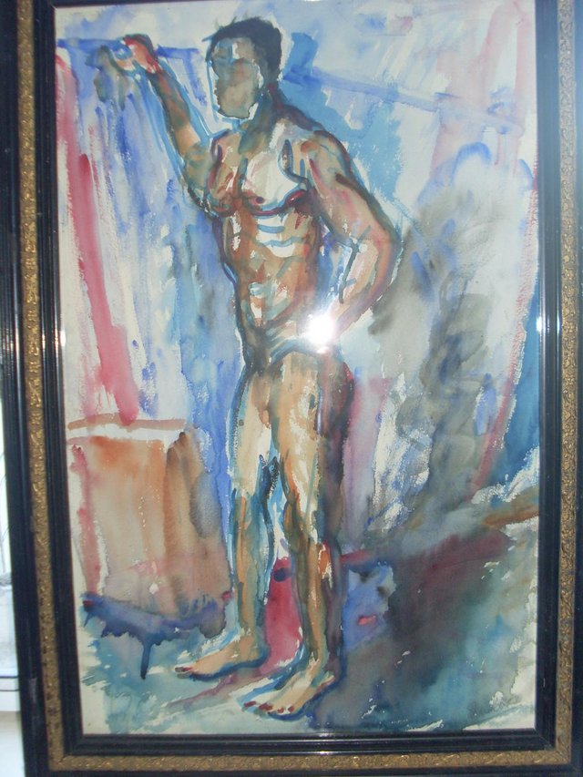 Preview of the first image of Naked Man - watercolour.