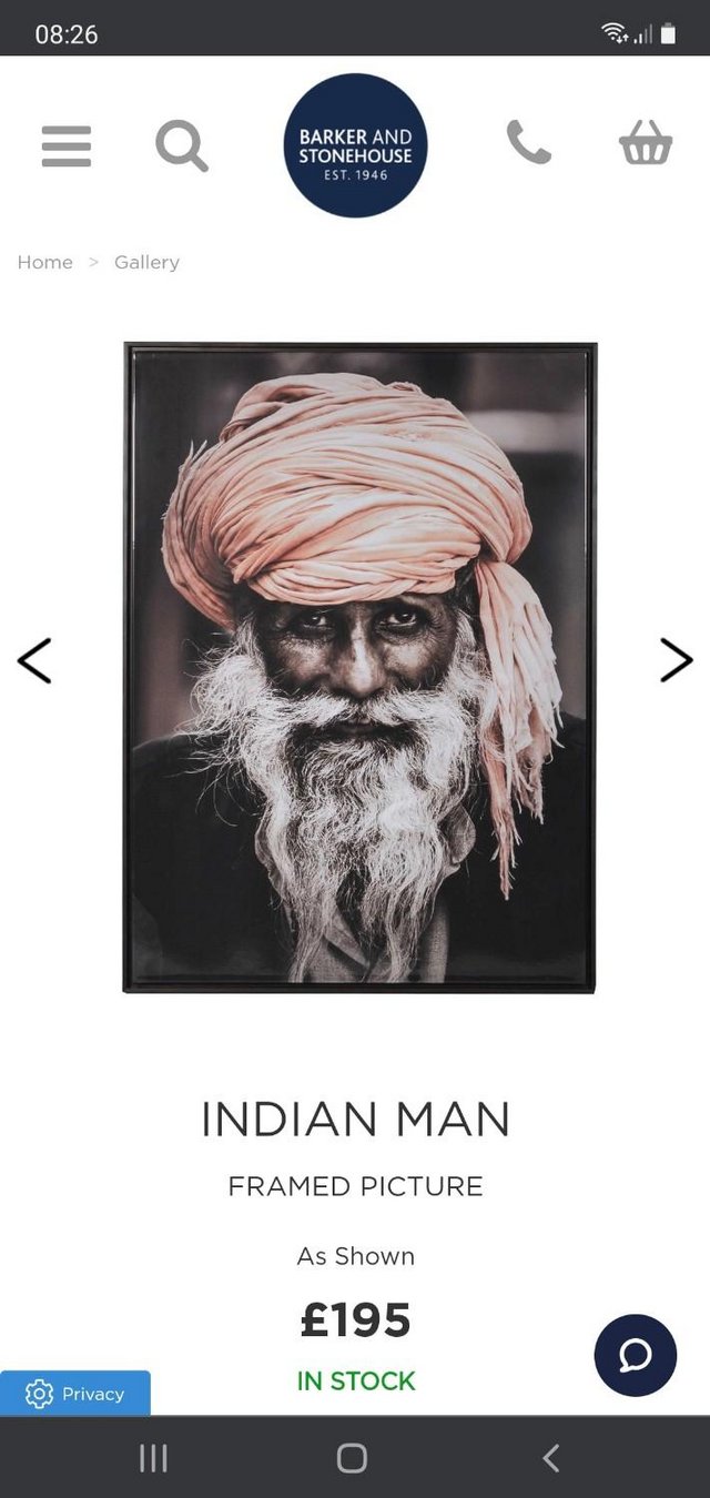 Image 3 of Gorgeous huge glossy Indian man framed art print