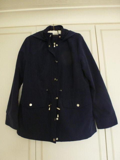 Preview of the first image of BHS Navy Lightweight Hooded Coat.