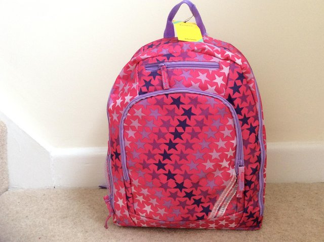 Preview of the first image of PINK & PURPLE STARS JOHN LEWIS RUCKSACK.