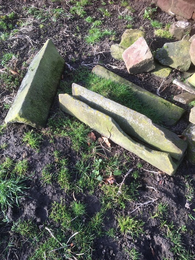 Preview of the first image of Architectural salvage 400 yr old coping stones.