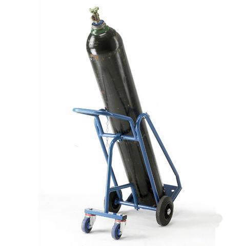Preview of the first image of Single Gas Cylinder Trolley with Rear Wheels.
